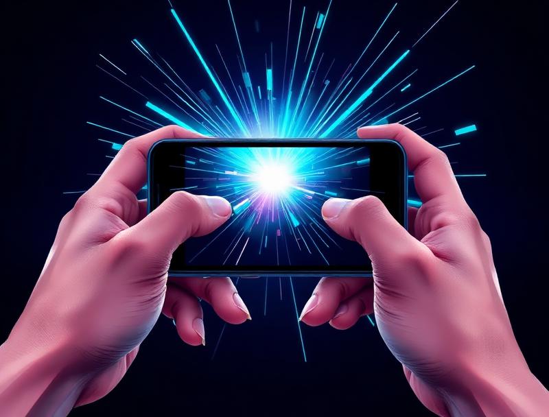 Mobile gaming experience with action gameplay scene